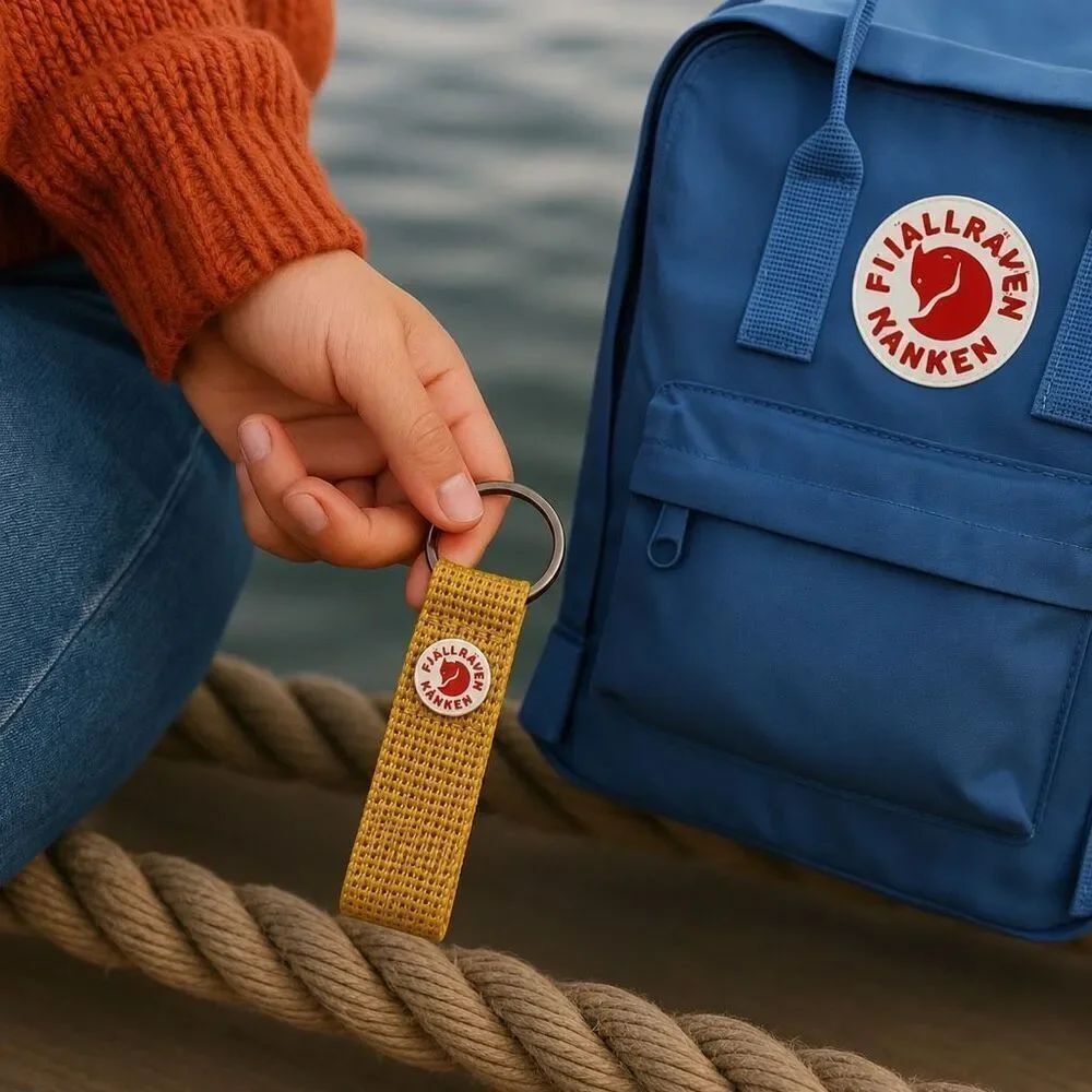 Fjällräven Kånken Mustard Yellow Woven Keyring - Bag Charm Trendy Style New